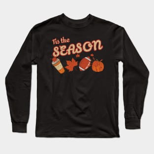 Tis the Season Autumn Gnomes Football Pumpkin 2023 Long Sleeve T-Shirt